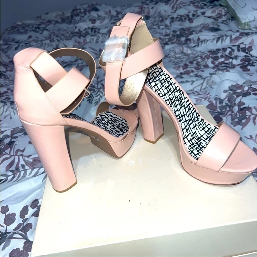 Qupid Light Pink Platforms